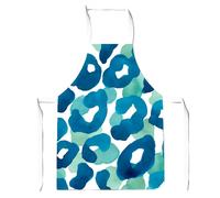 Warren Reed - Designer Watercolour Leopard Print Junior Apron in Blue Warren Reed - Designer Blue