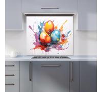 Warren Reed - Designer Watercolour Splashart Easter Eggs Kitchen Splashback | Size: 700mm x 650mm Warren Reed - Designer Multicolor 700mm x 650mm