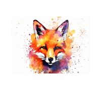 Warren Reed - Designer Watercolour Splashart Fox Face Glass Chopping Board in Orange Warren Reed - Designer Orange