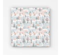 Warren Reed - Designer Whimsical Christmas Winter Wonderland Canvas in Blue | Size: w10 inch x h10 inch Warren Reed - Designer Blue w10 inch x h10 inch