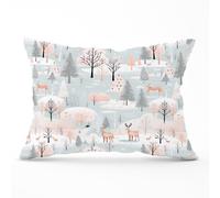 Warren Reed - Designer Whimsical Christmas Winter Wonderland Cushions in Blue | Size: 60 cm x 60 cm Warren Reed - Designer Blue 60 cm x 60 cm