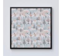 Warren Reed - Designer Whimsical Christmas Winter Wonderland Framed Canvas in Black | Size: W30" x H30" Warren Reed - Designer Black W30" x H30"