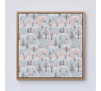 Warren Reed - Designer Whimsical Christmas Winter Wonderland Framed Canvas in Light Brown | Size: w10 inch x h10 inch Warren Reed - Designer Light Brown w10 inch x h10 inch