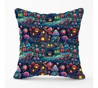 Warren Reed Designer Whimsical Gingerbread House Pattern Cushions 60Cm X 60Cm