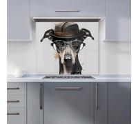Warren Reed - Designer Whippet Dog Splashart Kitchen Splashback | Size: 700mm x 650mm Warren Reed - Designer Multicolor 700mm x 650mm