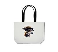 Warren Reed - Designer Whippet Dog With Glasses Splashart Beach Shopper Tote Bag Warren Reed - Designer Multicolor