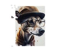 Warren Reed - Designer Whippet Dog With Glasses Splashart Jigsaw Puzzle | Size: 1000 Pieces Warren Reed - Designer Multicolor 1000 Pieces