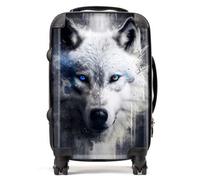 Warren Reed - Designer White Wolf Face Splashart Dark Background Suitcase Cabin, Multi