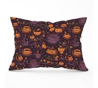 Warren Reed - Designer Wicked Witches Bubbling Cauldrons Cushions in Purple | Size: 45 cm x 45 cm Warren Reed - Designer Purple 45 cm x 45 cm