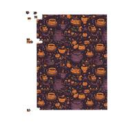 Warren Reed - Designer Wicked Witches Bubbling Cauldrons Jigsaw Puzzle in Purple | Size: 1000 Pieces Warren Reed - Designer Purple 1000 Pieces