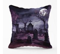 Warren Reed Designer Witchs Moonlit Cemetery Design Cushions 45Cm X 45Cm