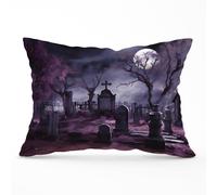 Warren Reed - Designer Witchs Moonlit Cemetery Design Cushions in Purple | Size: 33 cm x 48 cm Warren Reed - Designer Purple 33 cm x 48 cm
