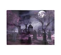 Warren Reed - Designer Witchs Moonlit Cemetery Design Glass Chopping Board, Purple
