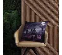 Warren Reed Designer Witchs Moonlit Cemetery Design Outdoor Cushion 60Cm X 60Cm