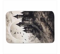 Warren Reed - Designer Witchs Moonlit Cemetery Design Sherpa Blanket in Grey | Size: Large Warren Reed - Designer Grey Large