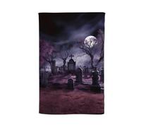 Warren Reed - Designer Witchs Moonlit Cemetery Design Tea Towel in Purple Warren Reed - Designer Purple
