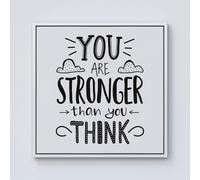 Warren Reed - Designer You Are Stronger Than You Think Framed Canvas in Off-White | Size: W16" x H16" Warren Reed - Designer Off-White W16" x H16"