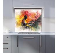 Warren Reed - Designer Young Virtuoso In Watercolor Symphony Kitchen Splashback W600Mm X H650Mm, Multi
