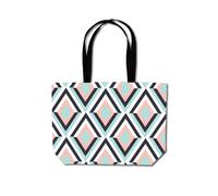 Warren Reed - Designer Zig Zag Abstract Pattern Beach Shopper Tote Bag in Blue Warren Reed - Designer Blue