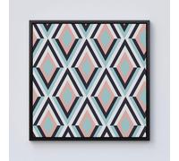 Warren Reed - Designer Zig Zag Abstract Pattern Framed Canvas in Black | Size: w10 inch x h10 inch Warren Reed - Designer Black w10 inch x h10 inch