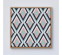 Warren Reed - Designer Zig Zag Abstract Pattern Framed Canvas in Light Brown | Size: W16" x H16" Warren Reed - Designer Light Brown W16" x H16"