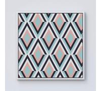 Warren Reed - Designer Zig Zag Abstract Pattern Framed Canvas in Off-White | Size: w40 inch x h40 inch Warren Reed - Designer Off-White w40 inch x h40 inch