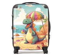 Warren Reed Dragon On A Beach Holiday Suitcase - Large