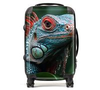 Warren Reed Finn Wilder: Blue Orange Lizard Suitcase - Cabin