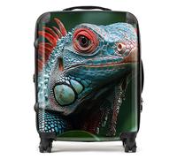 Warren Reed Finn Wilder: Blue Orange Lizard Suitcase - Large