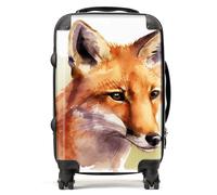 Fox Watercolour Suitcase Warren Reed - Designer Brown Cabin