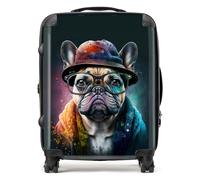 Warren Reed - Designer French Bulldog Dog With Glasses Splashart Suitcase Large, Multi