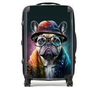 Warren Reed - Designer French Bulldog Dog Splashart Suitcase | Size: Medium Warren Reed - Designer Multicolor Medium