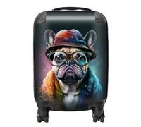Warren Reed - Designer French Bulldog Dog With Glasses Splashart Suitcase Small, Multi