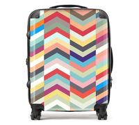 Warren Reed - Designer Geometric Multi Colored Chevron Pattern Suitcase Large, Multi