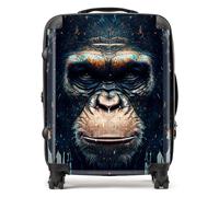 Warren Reed - Designer Gorilla Face Splashart Suitcase in Brown | Size: Large Warren Reed - Designer Brown Large