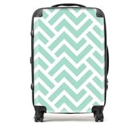 Warren Reed Green Geometric Pattern Suitcase - Medium