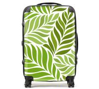 Warren Reed Green Leaf Pattern Suitcase - Medium