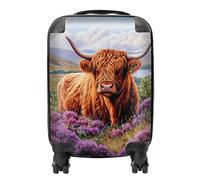 Warren Reed Highland Cow Amongst Heather Suitcase - Mini Cabin