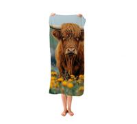 Warren Reed Highland Cow By The Coast Beach Towel