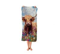 Warren Reed Highland Cow In A Summer Meadow Beach Towel