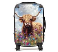 Warren Reed - Designer Highland Cow In A Summer Meadow Suitcase Cabin, Multi