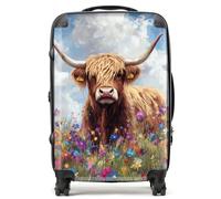 Warren Reed Highland Cow In A Summer Meadow Suitcase - Medium