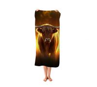 Warren Reed Highland Cow Sunset Beach Towel