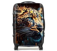 Warren Reed - Designer Leapoard Face Splashart On Dark Background Suitcase Medium, Multi