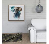 Warren Reed Majestic Elephant Splash Art Framed Canvas - 40" x 40" - Pine
