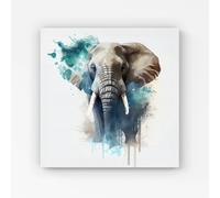 Warren Reed Majestic Elephant Splashart Canvas - Extra Large 40" x 40"