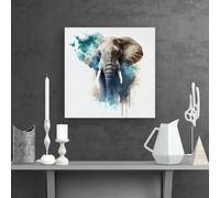 Warren Reed Majestic Elephant Splashart Canvas - Large 30" x 30"