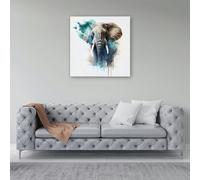 Warren Reed Majestic Elephant Splashart Canvas - Small 10" x 10"