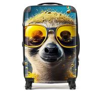 Meerkat With Golden Glasses Splashart Suitcase Warren Reed - Designer Yellow Medium