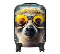 Meerkat With Golden Glasses Splashart Suitcase Warren Reed - Designer Yellow Small